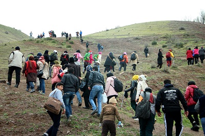 کوهنوردان و طبیعت دوستان میانه به ارتفاعات گچیلیک صعود کردند + فیلم